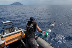 Sea Shepherd activists destroying illegal Fishing Aggregating Device (FAD).