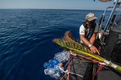 Sea Shepherd activists destroying illegal Fishing Aggregating Device (FAD).