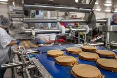 Tofurky turkey slices are weighed and packaged before being shipped worldwide.