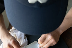 Chef jun Sog carefully prepares Wildtype's cultivated salmon and other beautiful ingredients in their test kitchen in San Francisco.