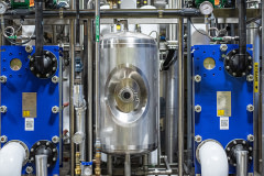 A detailed look at a sterilization vessel for the media tanks, which are the vessels that prepare feedstock for the microbes which will culminate in tasty rhiza mycoproteins. The Better Meat Company grows and sell these healthful fermented proteins to companies to use as blended or fully animal-free meats.