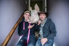 Steve, Esther the Wonder Pig, and Derek. Canada, 2014.