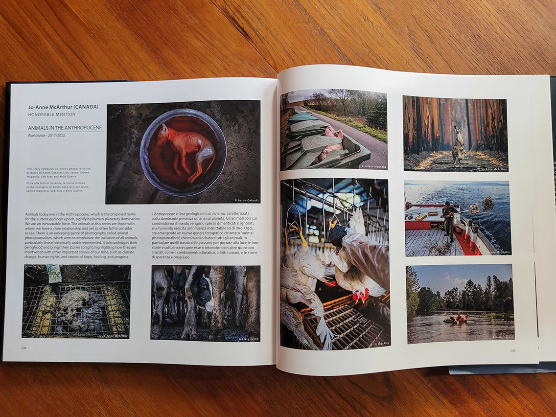 WAM's Storyboard in the SIPA 2023 ‘Beyond the Lens’ photo book. Photo credit: Jo-Anne McArthur</p>
<p>