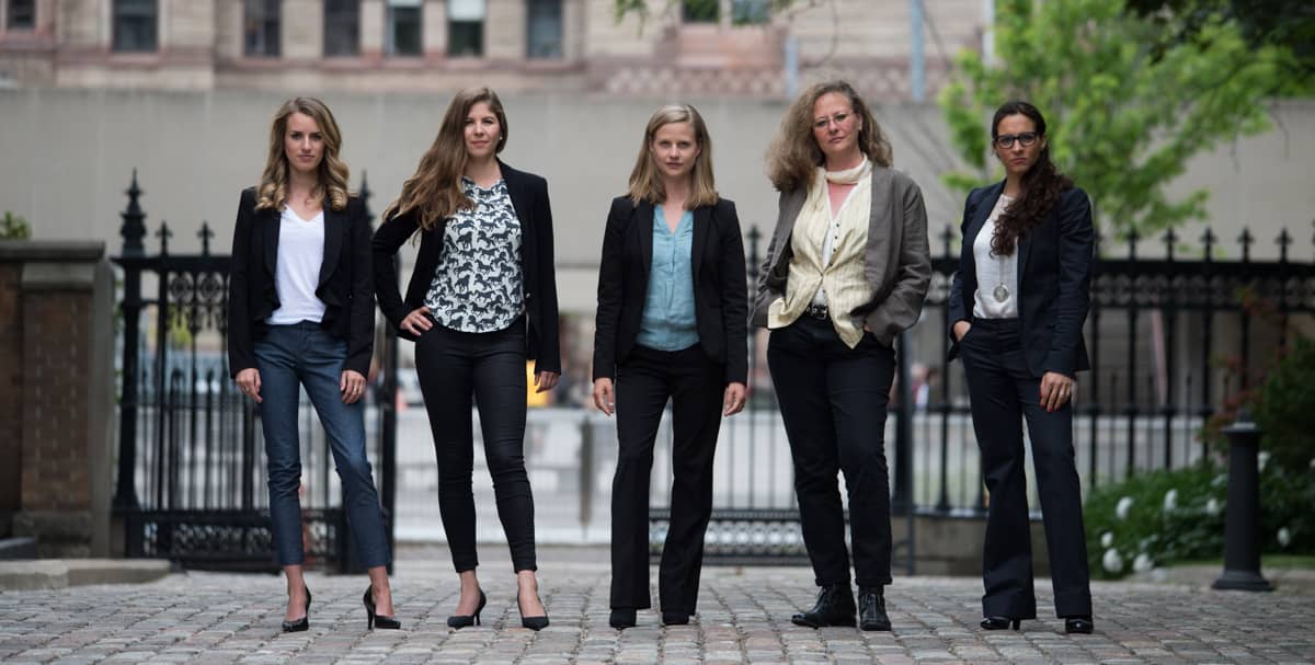 L-R: Camille Labchuk, Sophie Gaillard, Anna Pippus, Lesli Bisgould, Alanna Devine.