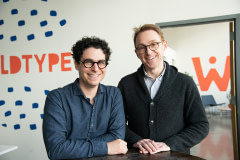 WildType founders Arye Elfenbein and Justin Kolbeck in their office and laboratory in San Francisco.