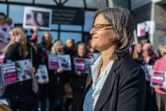Anita Krajnc, after the court case against her for giving water to thirsty pigs in transport. Canada, 2015.