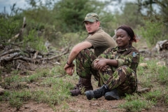 NoCry Mzimba and Barry Venter, members of the Black Mamba Anit-Poaching Unit. South Africa, 2016.