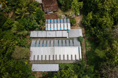 An aerial view of a small-scale duck egg farm. Indonesia, 2021. Haig / Act for Farmed Animals / We Animals Medi.