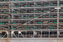 Cattle destined for slaughter in the Middle East occupy eight huge open-sided decks on the Mawashi Express, a massive farmed animal carrier ship capable of transporting thousands of live animals in a single voyage. Cape Verde, 2023. Stefano Belacchi / We Animals Media