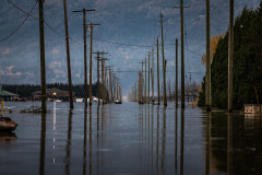 Abbotsford, BC roads completely invisible under the floodwaters.