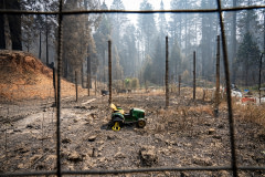 The charred remains of a fire-decimated property in Grizzly Flats.