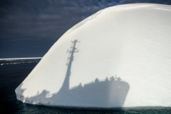 A Sea Shepherd vessel on a quiet day in the Antarctic during an anti-whaling campaign. Southern Ocean, 2010.