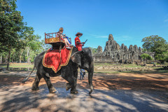 Elephant riding tourism. Cambodia, 2011.
