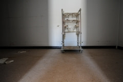 A monkey chair at a now defunct animal testing lab. USA, 2011.