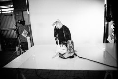 An eagle being used in a fashion shoot. Canada, 2003.