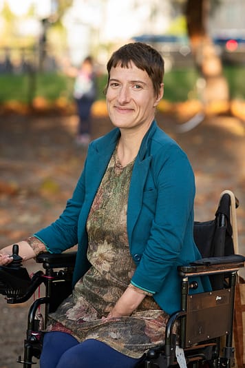Sunaura Taylor is an American painter, writer and activist for disability and animal rights. She is an Assistant Professor in the Department of Environmental Science, Policy and Management at the University of California, Berkeley.