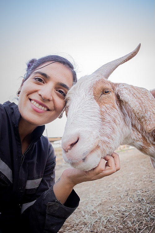 We Animals Media Contributor, Gabriela Penela with one of the residents of Santuario Igualdad. We Animals Media Contributor, Gabriela Penela with one of the residents of Santuario Igualdad.